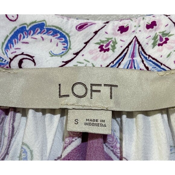 Loft Womens Size Small Boho Sleeveless Paisley Print Flowy Dress - Picture 7 of 9